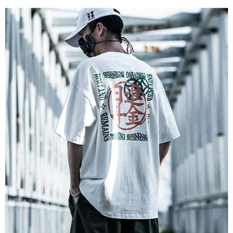 Statement-Making Graphic Big Tee -  comfortable fit - Graphic Big Tee with Japanese Aesthetic Design