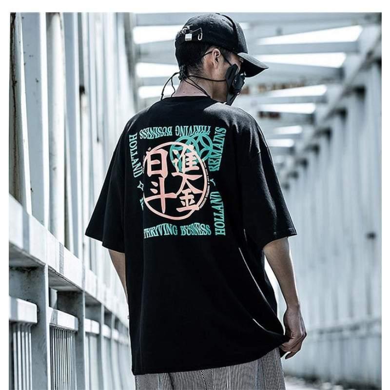 Statement-Making Graphic Big Tee - graphic tee - Graphic Big Tee with Japanese Aesthetic Design
