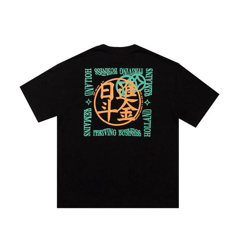 Statement-Making Graphic Big Tee -  japanese aesthetics - Graphic Big Tee with Japanese Aesthetic Design
