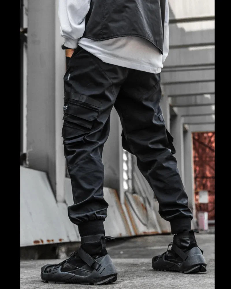 Stealth Utility Cargo Trousers - techwear-core - Versatile Black Cargo Trousers for Everyday Use