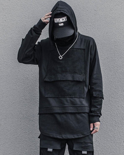 Stealthy Black Ninja Hoodie - black hoodie - Stealthy Black Ninja Hoodie for Daily Urban Wear