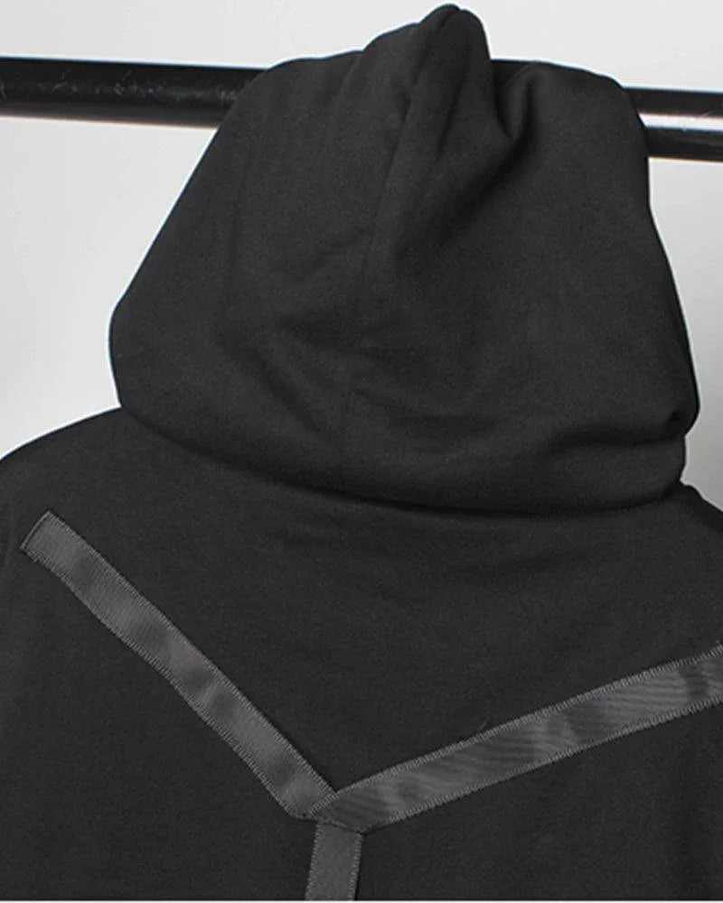 Stealthy Black Ninja Hoodie -  streetwear style - Stealthy Black Ninja Hoodie for Daily Urban Wear