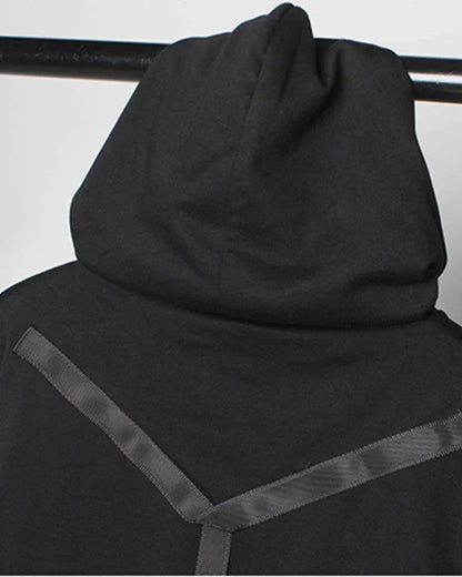 Stealthy Black Ninja Hoodie -  streetwear style - Stealthy Black Ninja Hoodie for Daily Urban Wear