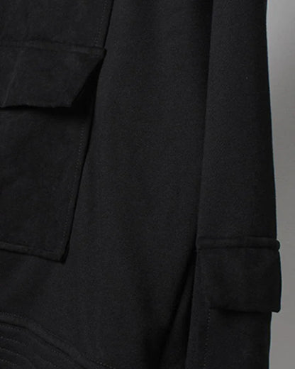 Stealthy Black Ninja Hoodie -  stylish techwear apparel - Stealthy Black Ninja Hoodie for Daily Urban Wear