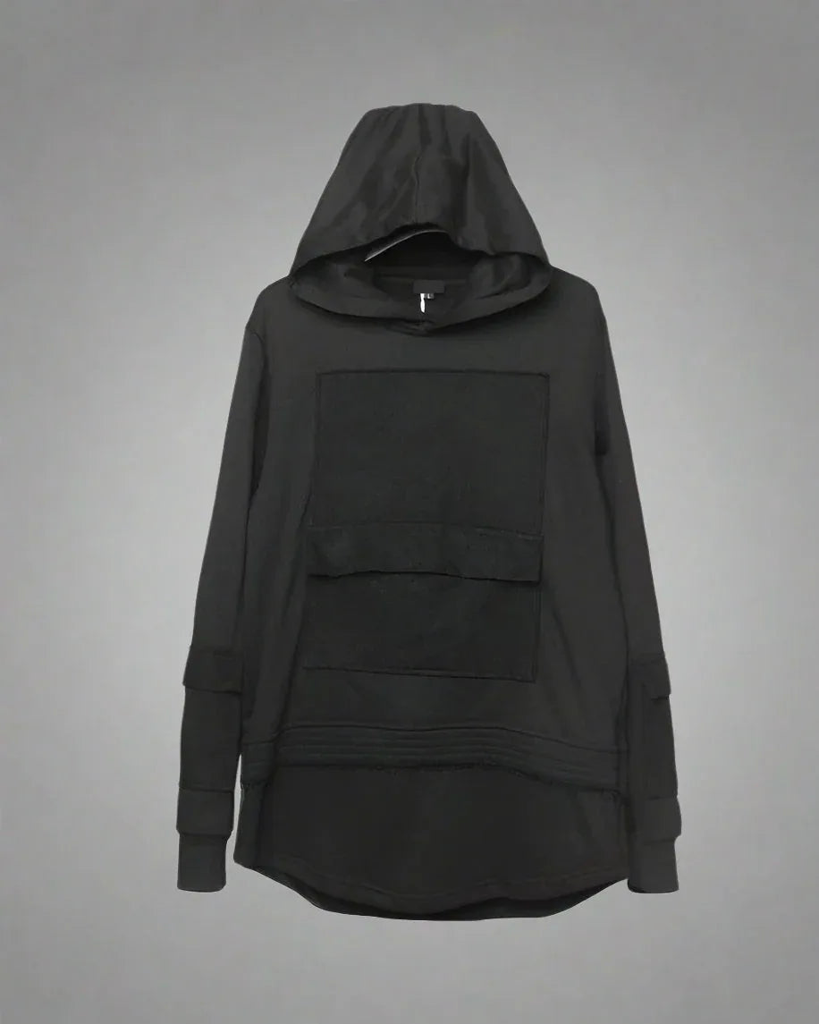 Stealthy Black Ninja Hoodie -  urban fashion - Stealthy Black Ninja Hoodie for Daily Urban Wear
