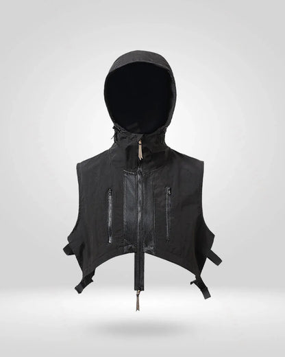 Stealthy Versatile Hooded Vest -  casual wear - Hooded Vest for All-Weather Versatility and Comfort