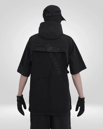 Stealthy Versatile Hooded Vest -  water-repellent vest - Hooded Vest for All-Weather Versatility and Comfort