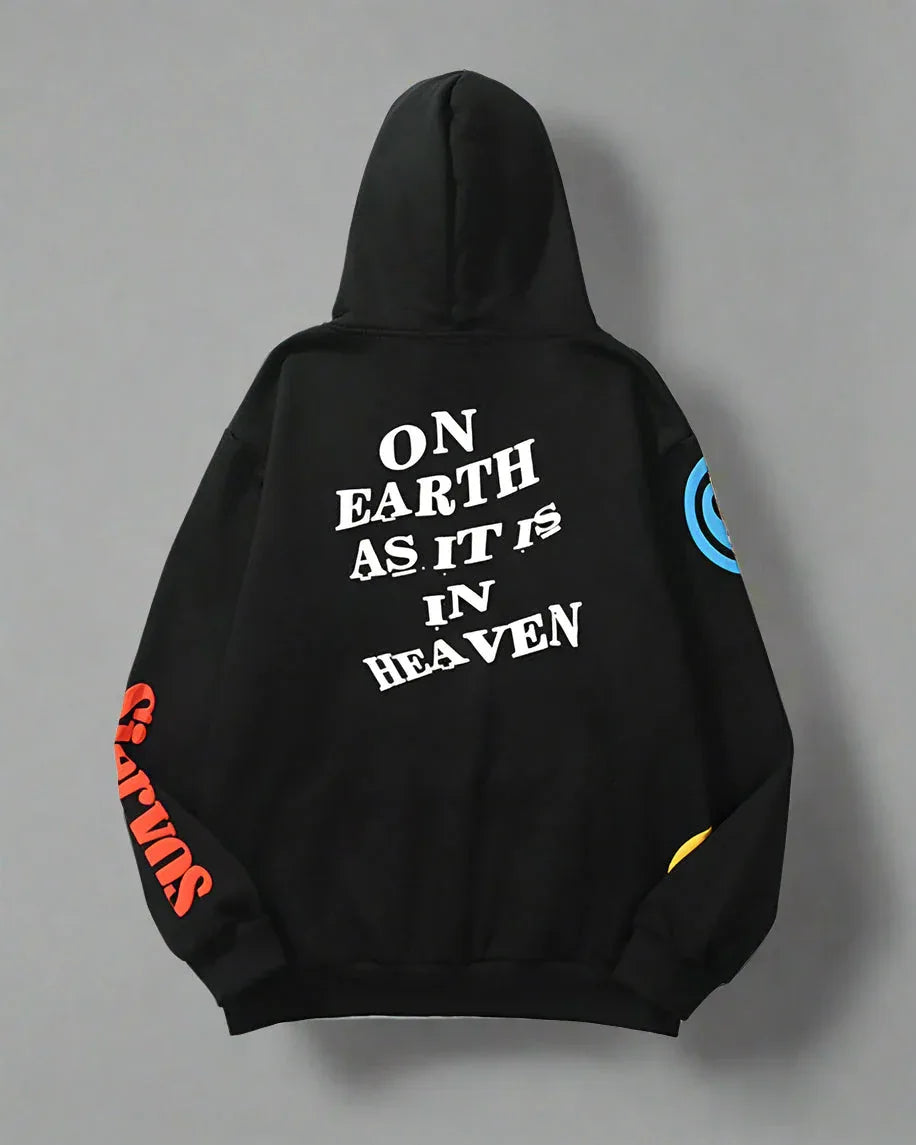 Street Art Inspiration Hoodie -  black and gray hoodie - Urban Techwear Hoodie for Everyday Comfort