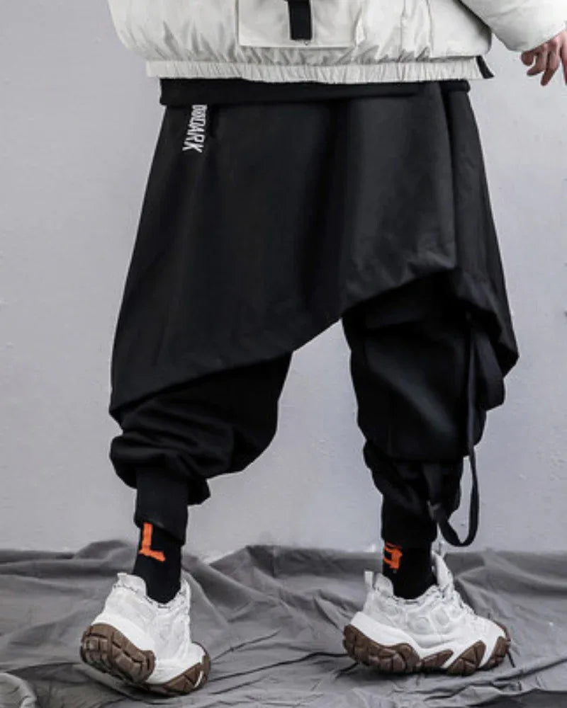Street-Style Harem Trousers -  skate culture trousers - Urban Layered Harem Trousers for Street Style
