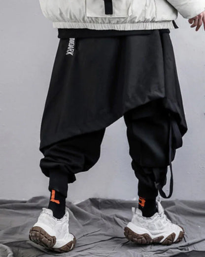 Street-Style Harem Trousers -  skate culture trousers - Urban Layered Harem Trousers for Street Style