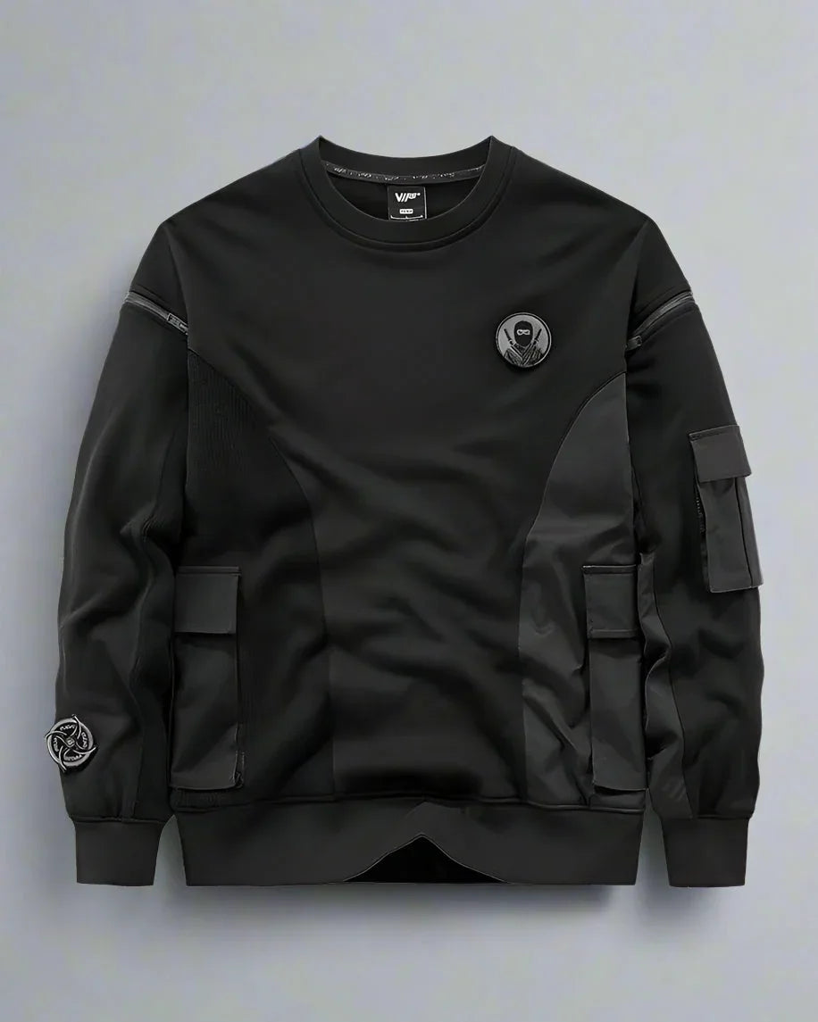 Street Warrior Crewneck Sweatshirt - crewneck - Street Warrior Crewneck Sweatshirt in Black