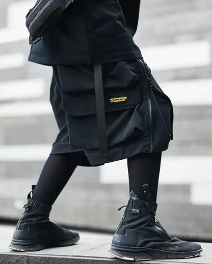 Stylish Black Cargo Shorts - black cargo - Sleek Black Cargo Shorts with Ample Storage