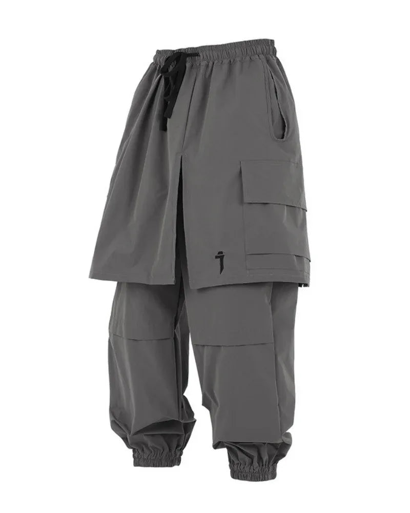 Stylish Cargo Pants with Skirt Hem - cargo pants - Stylish Cargo Pants with Skirt Hem Design