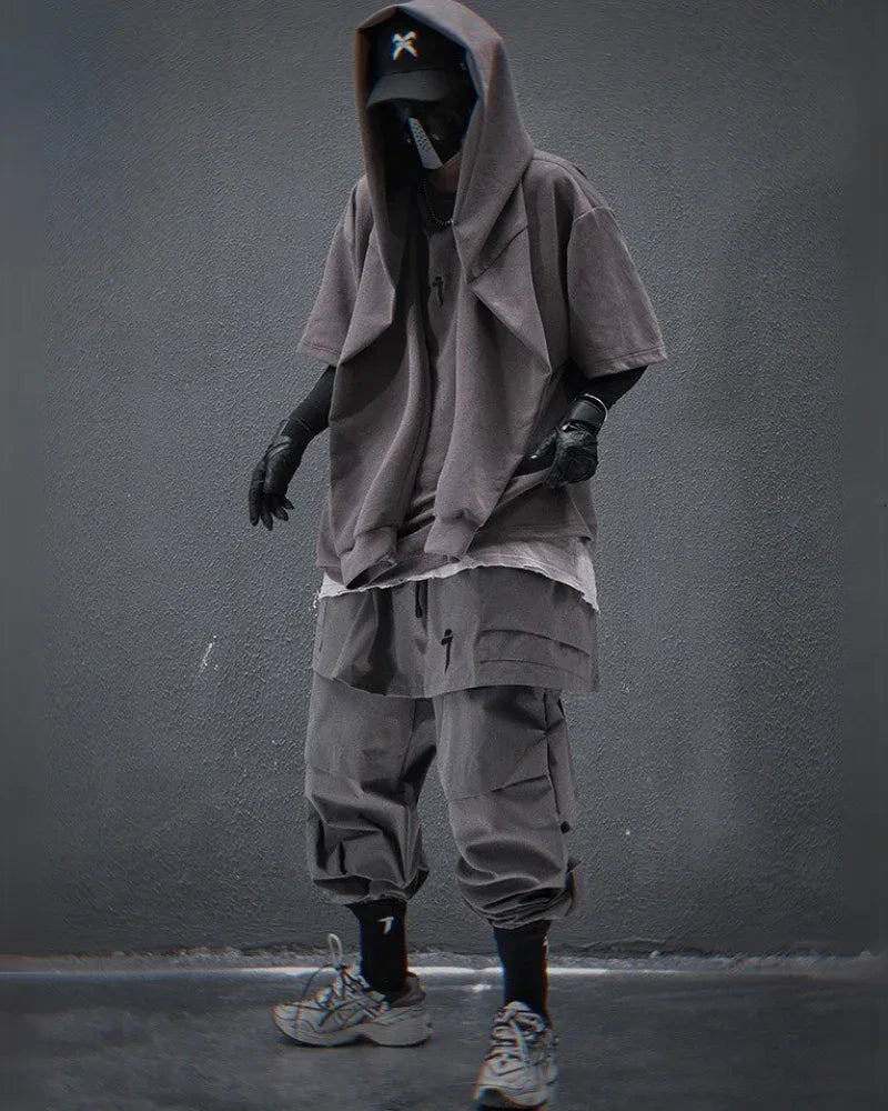 Stylish Cargo Pants with Skirt Hem -  futuristic - Stylish Cargo Pants with Skirt Hem Design