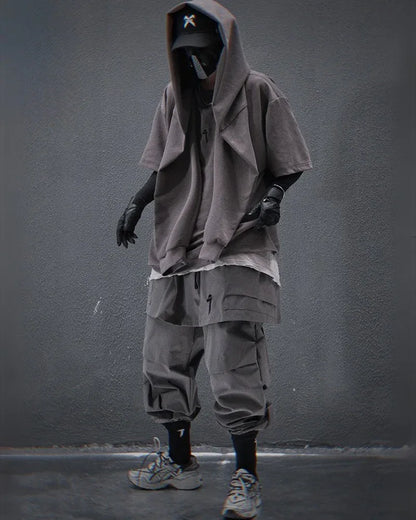 Stylish Cargo Pants with Skirt Hem -  futuristic - Stylish Cargo Pants with Skirt Hem Design