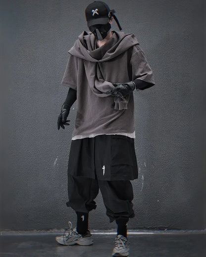 Stylish Cargo Pants with Skirt Hem -  skirt hem - Stylish Cargo Pants with Skirt Hem Design