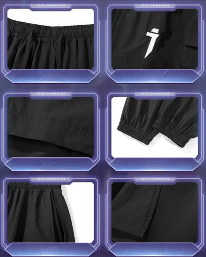 Stylish Cargo Pants with Skirt Hem -  techwear style pants - Stylish Cargo Pants with Skirt Hem Design