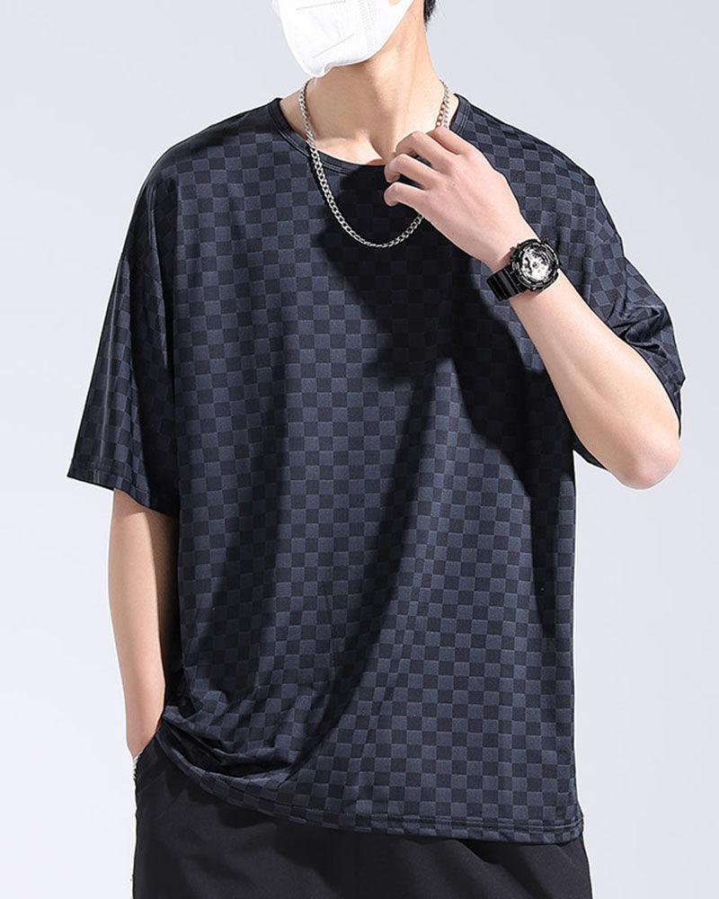 Stylish Checkerboard Summer Top -  comfortable t-shirt - Lightweight Checkerboard Summer Top for Comfort