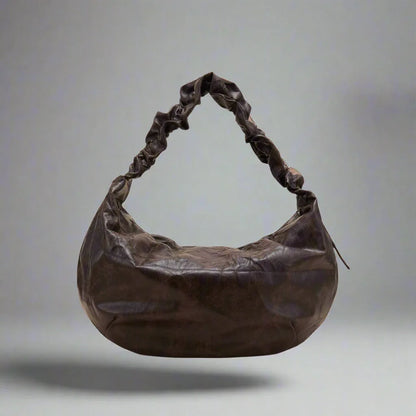 Stylish Crescent Wrinkle Tote - crescent-shaped bag - Stylish Crescent Wrinkle Tote for Modern Use