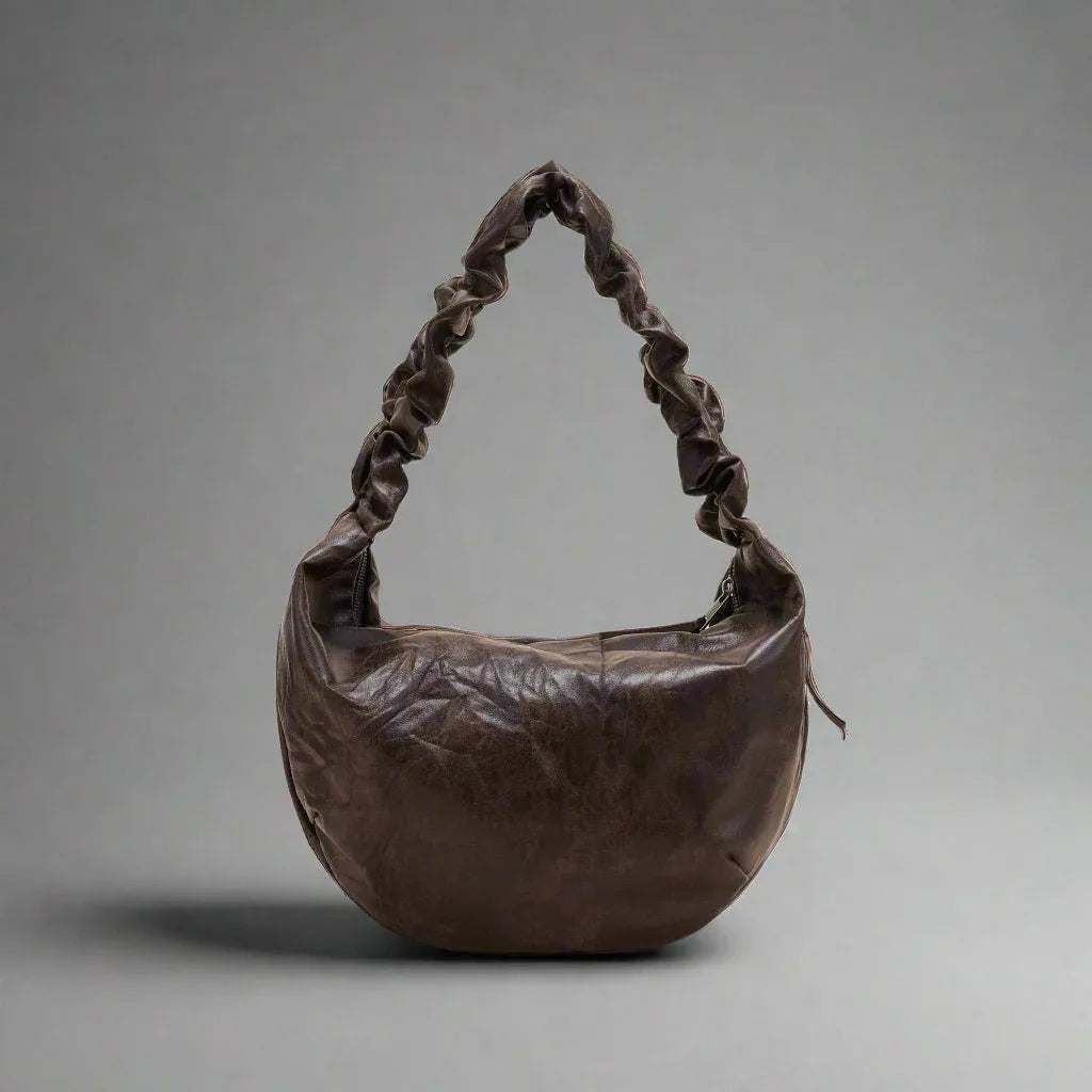 Stylish Crescent Wrinkle Tote - crescent tote - Stylish Crescent Wrinkle Tote for Modern Use