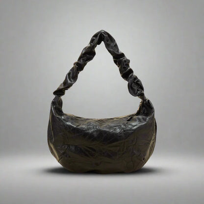 Stylish Crescent Wrinkle Tote -  functional purse - Stylish Crescent Wrinkle Tote for Modern Use