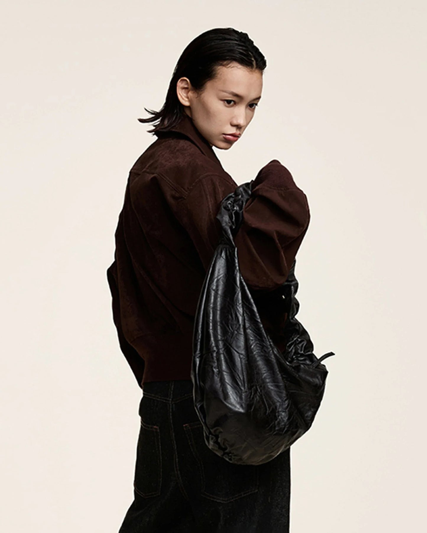 Stylish Crescent Wrinkle Tote -  stylish tote - Stylish Crescent Wrinkle Tote for Modern Use