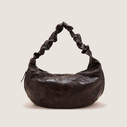 Stylish Crescent Wrinkle Tote -  wrinkle bag - Stylish Crescent Wrinkle Tote for Modern Use