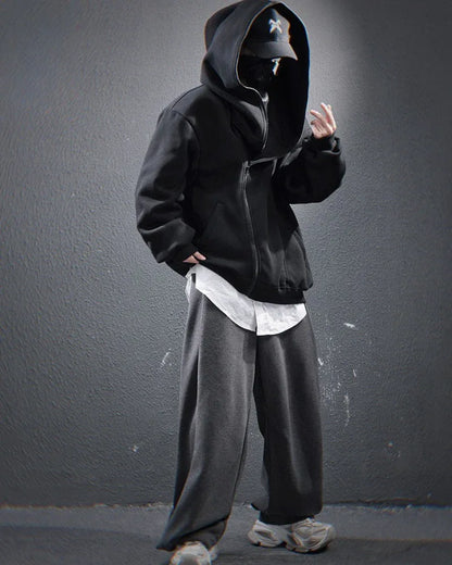 Stylish Diagonal Zip Hoodie - hoodie - Unique Diagonal Zip Hoodie for Urban Style