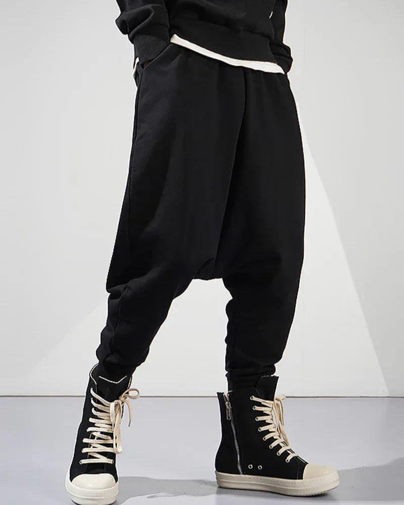 Stylish Drop-Crotch Trousers -  hakama - Stylish Drop-Crotch Trousers for Streetwear Looks