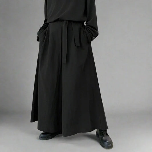 Stylish Flowing Wide Leg Pants - comfortable wide leg pants - Chic Wide Leg Pants with Adjustable High Waist