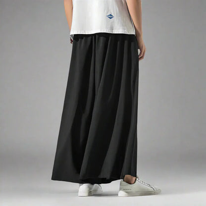 Stylish Flowy Wide-Leg Pants - elegant hakama style pants - Elegant Flowy Wide-Leg Pants for Comfort