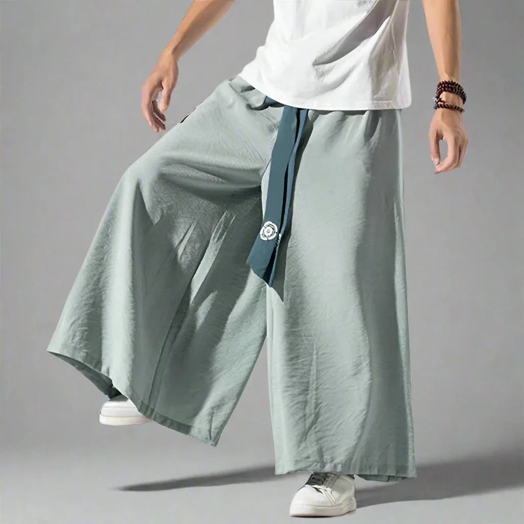 Stylish Flowy Wide-Leg Pants -  lightweight fabric pants - Elegant Flowy Wide-Leg Pants for Comfort