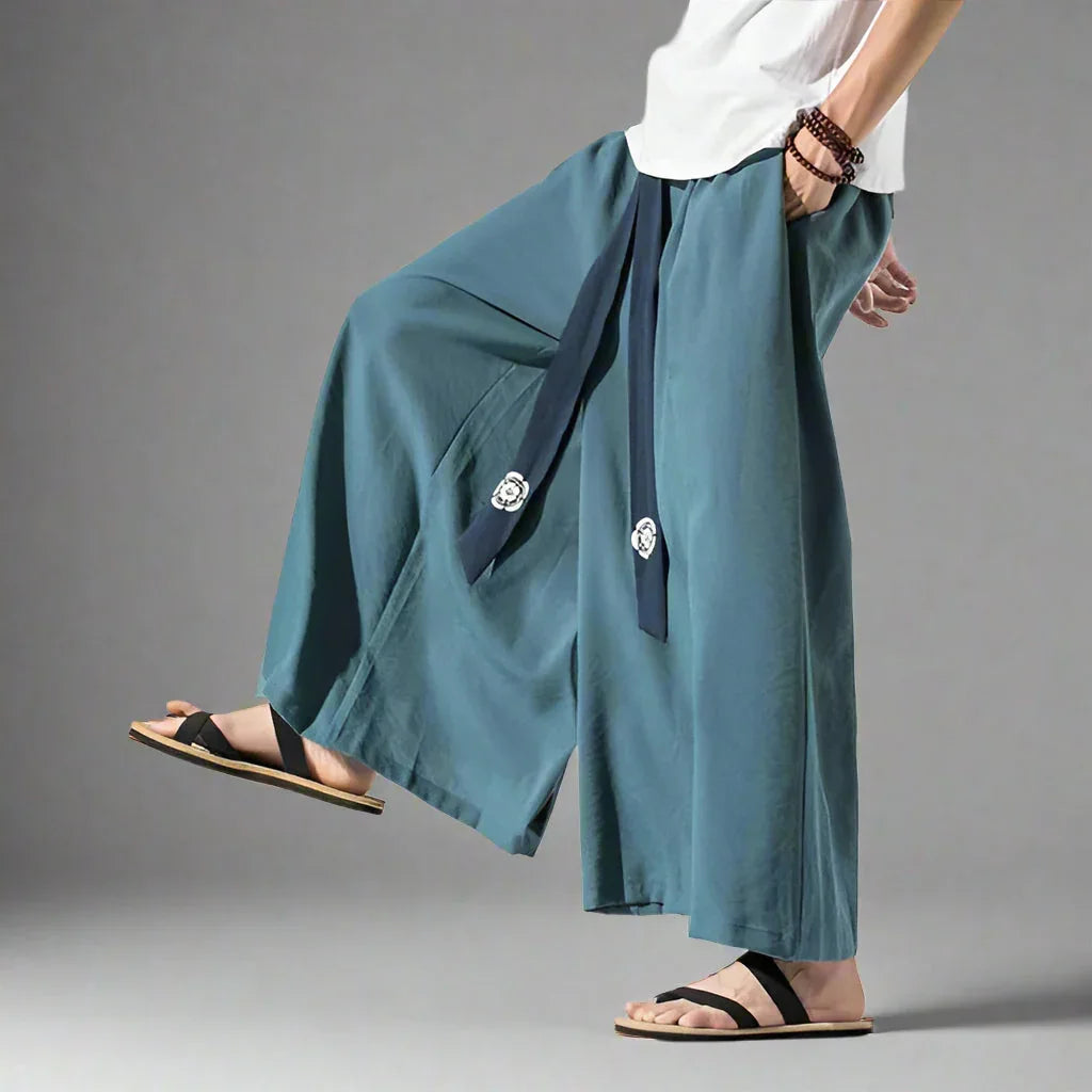 Stylish Flowy Wide-Leg Pants -  martial arts - Elegant Flowy Wide-Leg Pants for Comfort