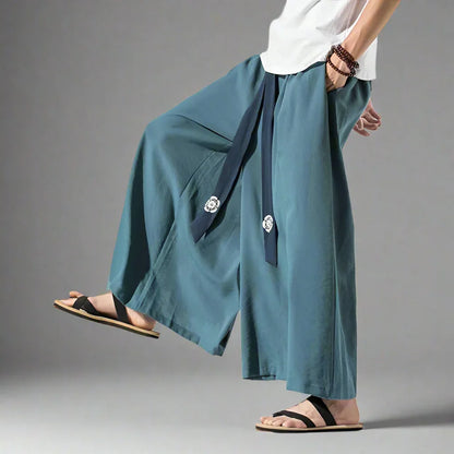 Stylish Flowy Wide-Leg Pants -  martial arts - Elegant Flowy Wide-Leg Pants for Comfort