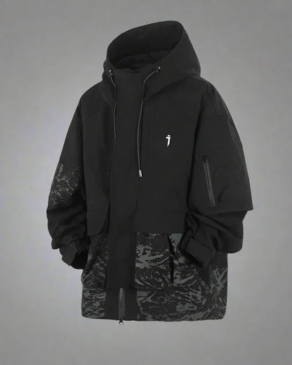 Stylish Graphic Pocket Hoodie -  techwear jacket - Stylish Graphic Pocket Hoodie for Everyday Wear