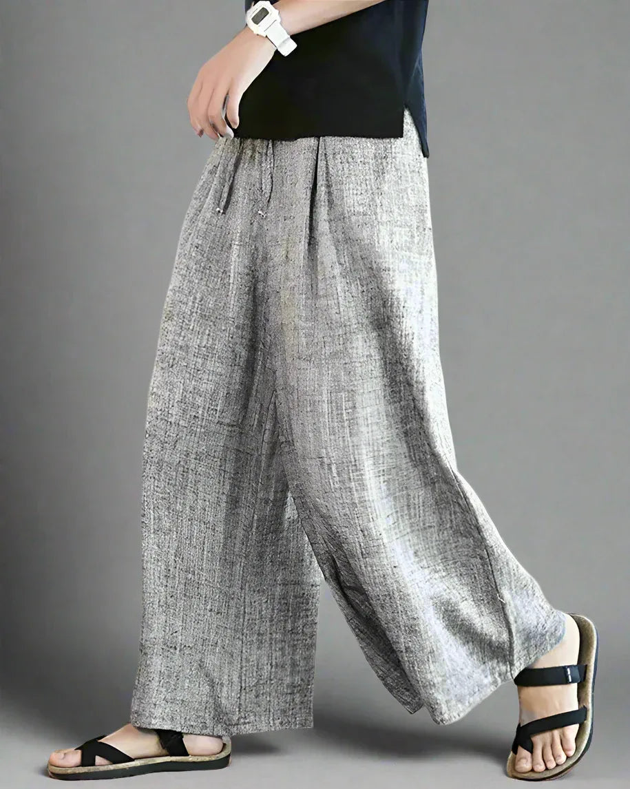 Stylish Grey Hakama Pants - cotton linen pants - Comfortable Grey Hakama Pants for Everyday Style