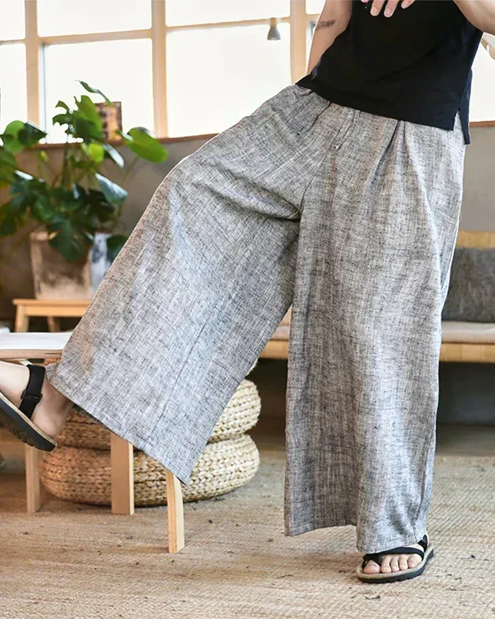Stylish Grey Hakama Pants - hakama pants - Comfortable Grey Hakama Pants for Everyday Style