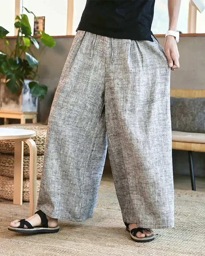 Stylish Grey Hakama Pants -  grey pants - Comfortable Grey Hakama Pants for Everyday Style