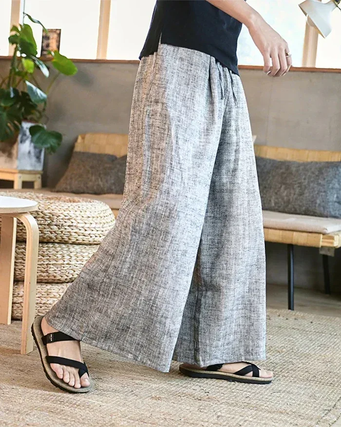 Stylish Grey Hakama Pants -  traditional japanese style - Comfortable Grey Hakama Pants for Everyday Style