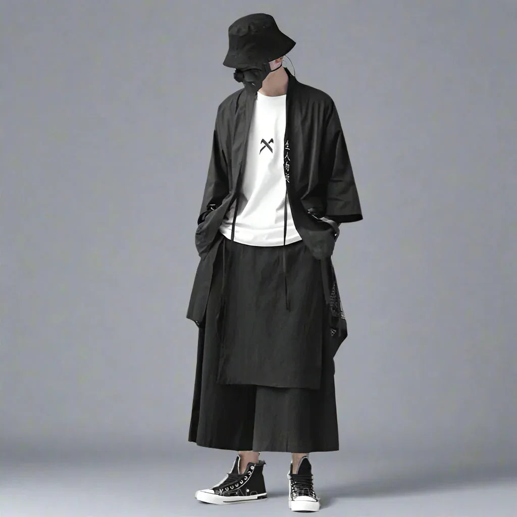 Stylish Hakama-Style Trousers -  elastic waist pants - Hakama-Style Trousers for Stylish Streetwear Looks