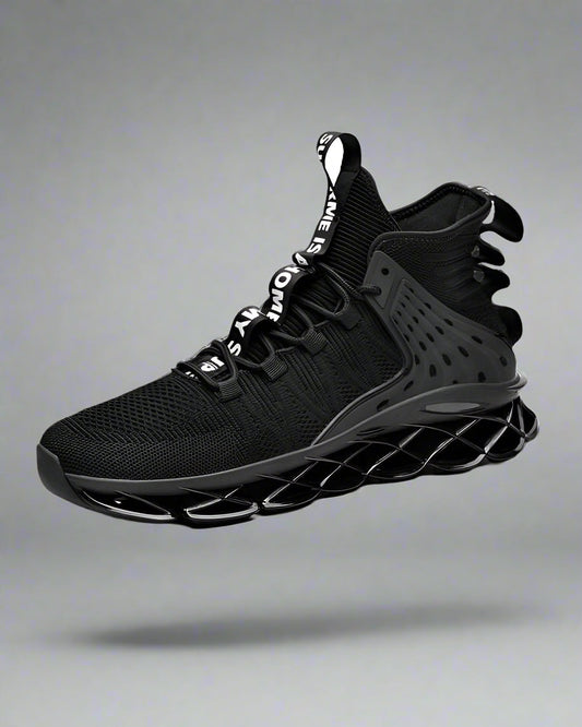 Stylish High-Top Flyweave Sneakers - comfortable urban sneakers - Trendy High-Top Flyweave Sneakers for Everyday Wear