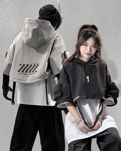 Stylish Hooded Short Cape -  durable polyester cape - Hooded Short Cape for Urban Adventures