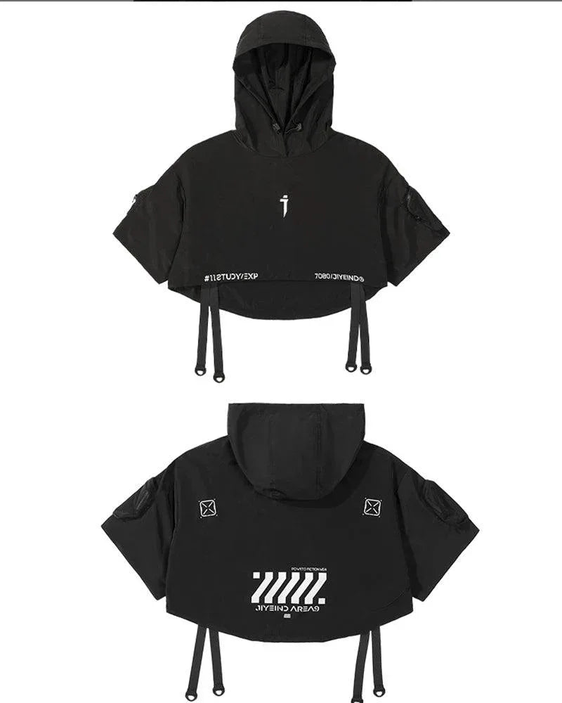 Stylish Hooded Short Cape -  urban cape - Hooded Short Cape for Urban Adventures