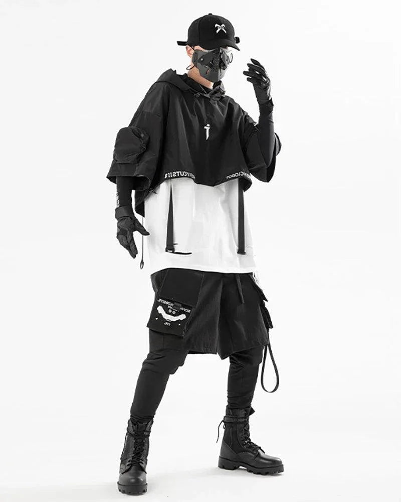 Stylish Hooded Short Cape - functional outdoor cape - Hooded Short Cape for Urban Adventures
