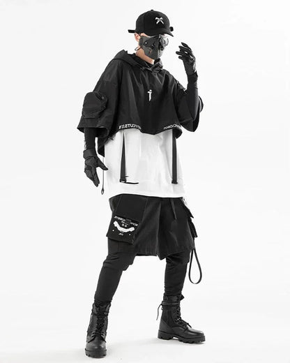 Stylish Hooded Short Cape - functional outdoor cape - Hooded Short Cape for Urban Adventures