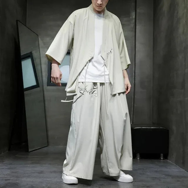 Stylish Japanese Haori Set -  unisex clothing - Stylish Japanese Haori Set for Unique Fashion
