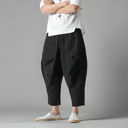 Stylish Japanese Harem Pants -  breathable linen pants - Trendy Japanese Harem Pants for Casual Style
