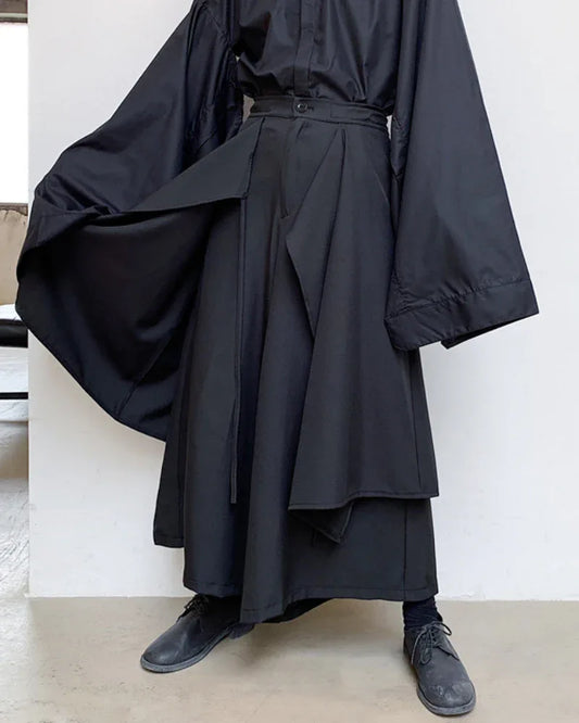 Stylish Layered Hakama Pants - hakama pants - Stylish Layered Hakama Pants for Modern Style