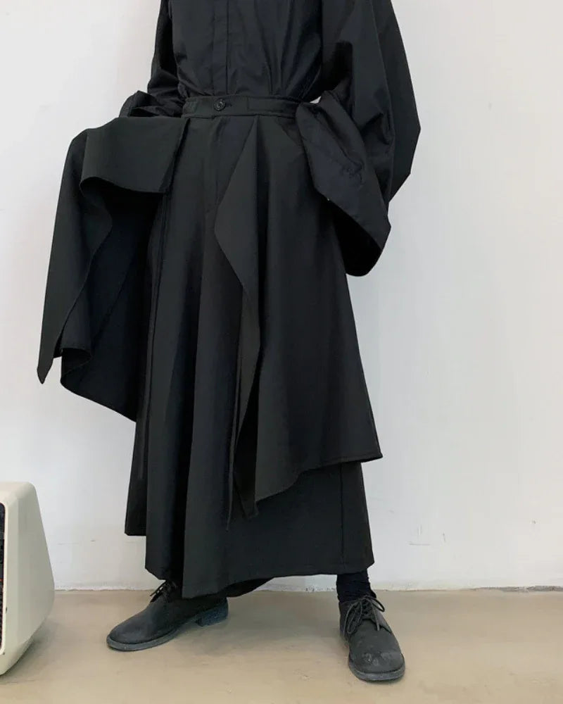 Stylish Layered Hakama Pants -  layered pants - Stylish Layered Hakama Pants for Modern Style