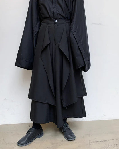 Stylish Layered Hakama Pants - stylish hakama pants - Stylish Layered Hakama Pants for Modern Style